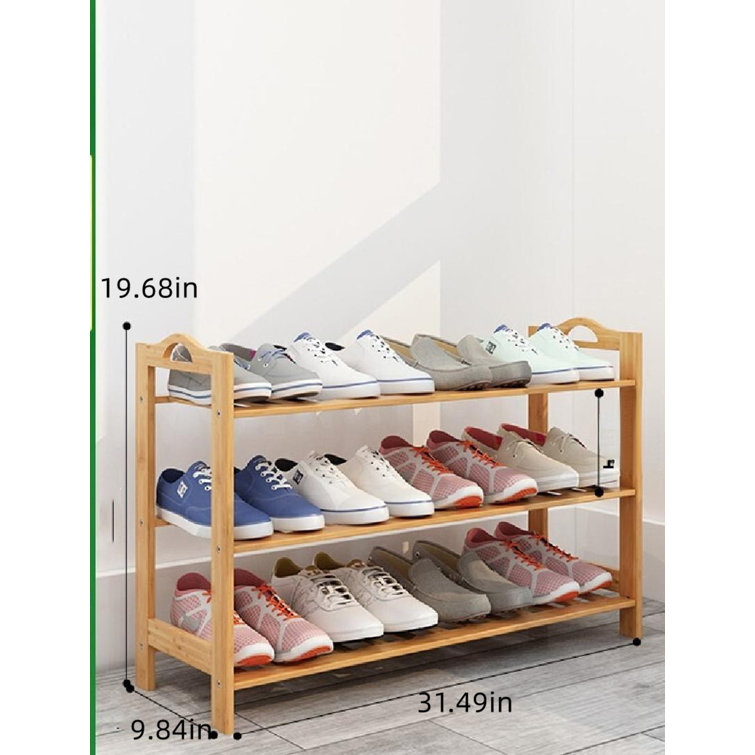Rebrilliant 12 Pair Solid Wood Shoe Rack Wayfair Canada